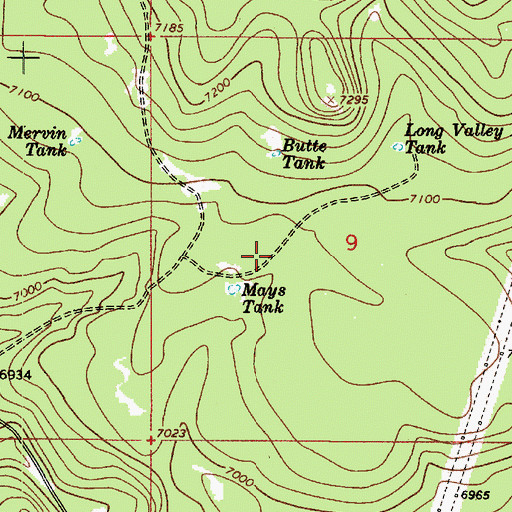 Topographic Map of Mays Tank, AZ