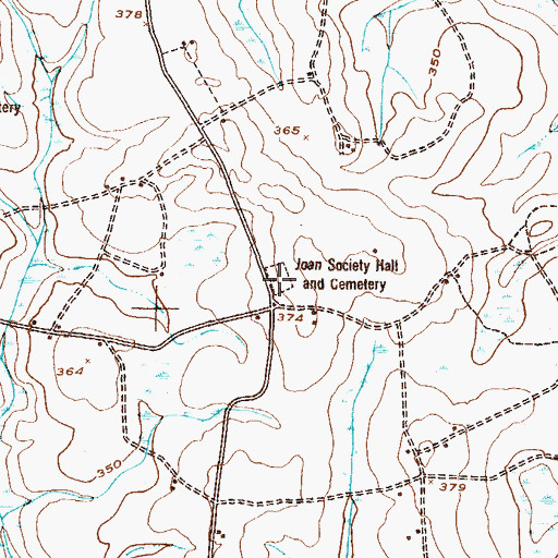 Topographic Map of Joan Society Hall, GA