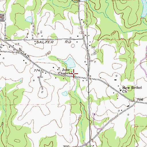 Topographic Map of Jobe Chapel, GA