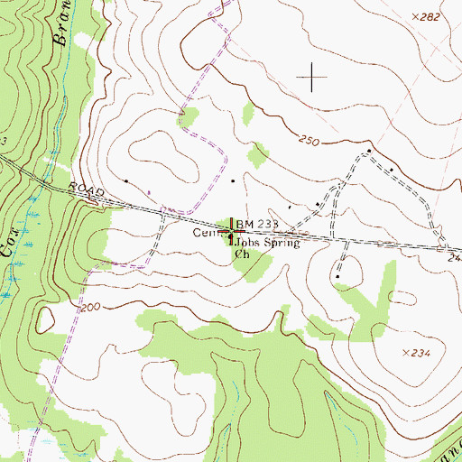 Topographic Map of Jobs Spring Church, GA
