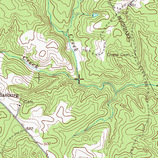 Topographic Map of Jocko Creek, GA