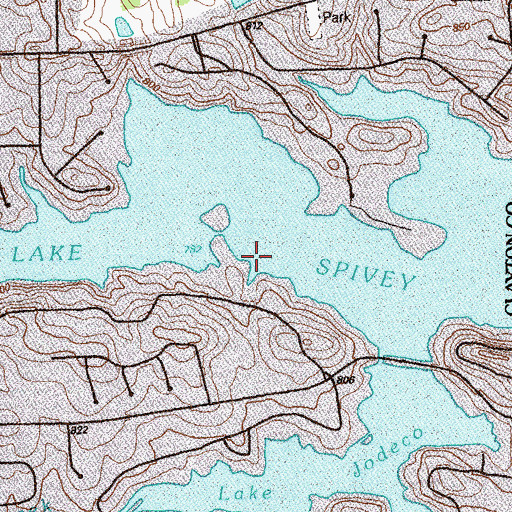 Topographic Map of Lake Jodeco, GA