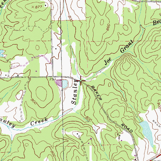 Topographic Map of Joe Grant Branch, GA