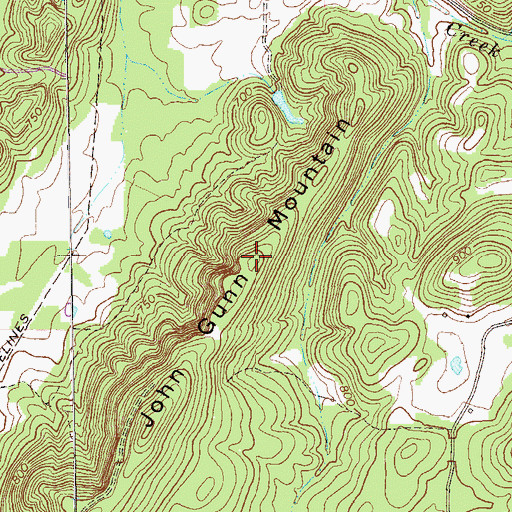 Topographic Map of John Gunn Mountain, GA