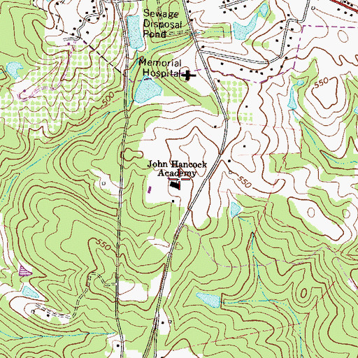 Topographic Map of John Hancock Academy, GA