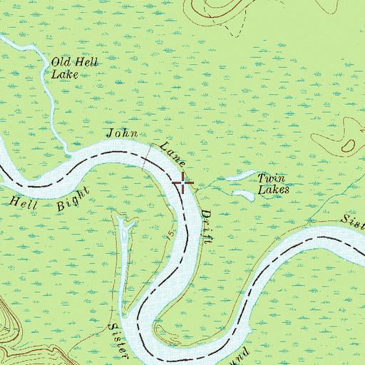 Topographic Map of John Lane Drift, GA