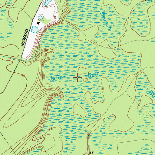 Topographic Map of Johns Bay, GA