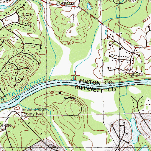 Topographic Map of Johns Creek, GA
