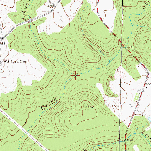 Topographic Map of Johnson Branch, GA