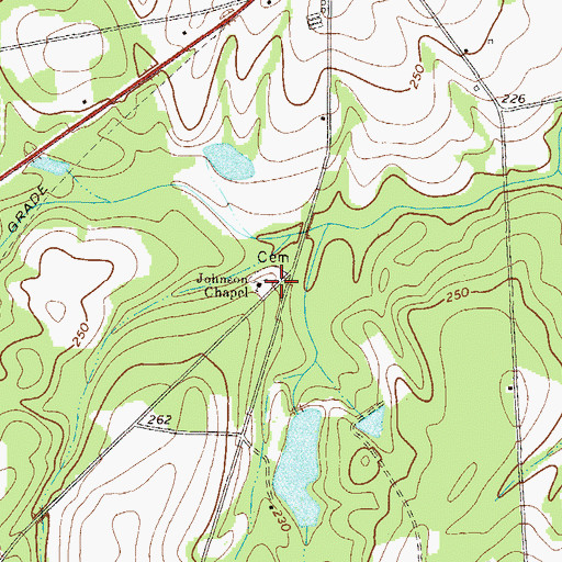 Topographic Map of Johnson Chapel, GA