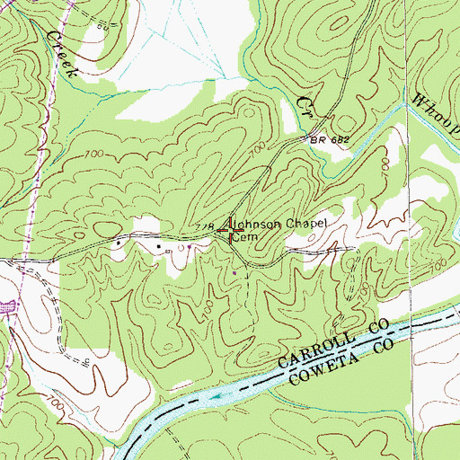 Topographic Map of Johnson Chapel Cemetery, GA
