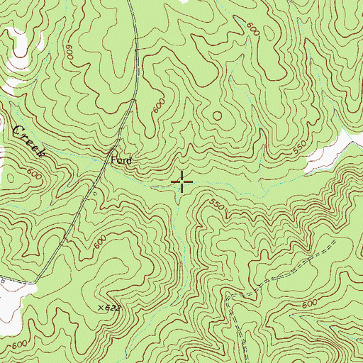 Topographic Map of Johnson Creek, GA