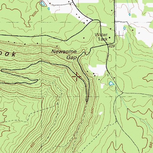 Topographic Map of Johnson Crook, GA