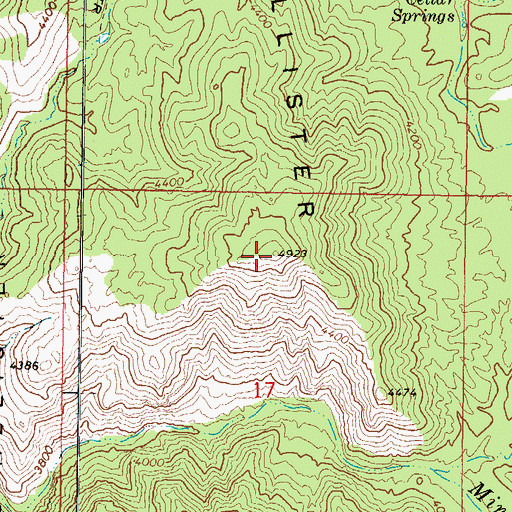 Topographic Map of McAllister Range, AZ