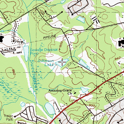 Topographic Map of Johnson Lake, GA