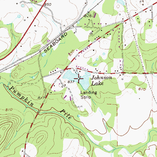 Topographic Map of Johnson Lake, GA