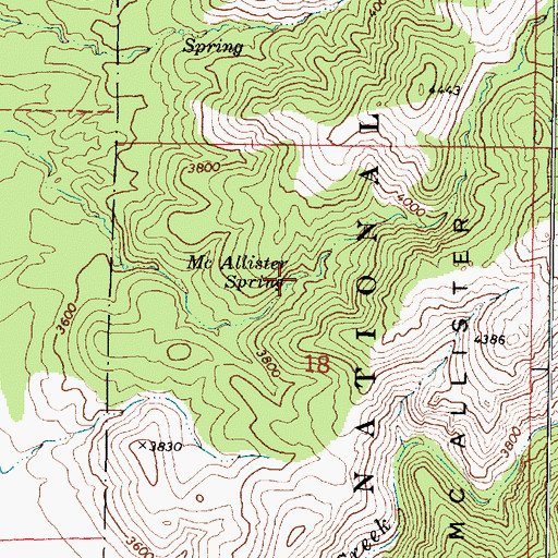 Topographic Map of McAllister Spring, AZ