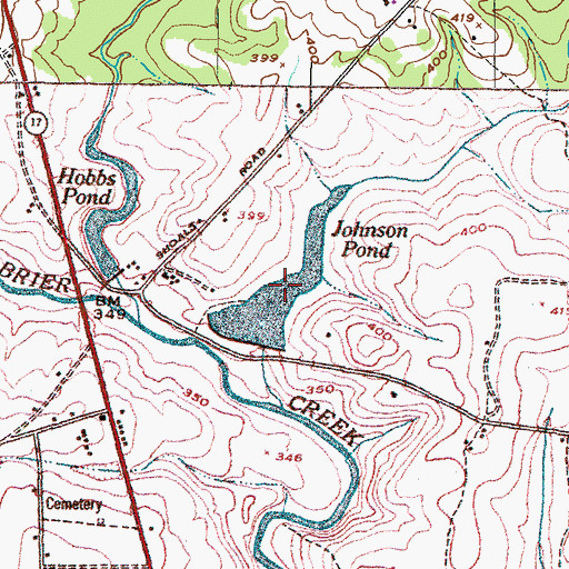 Topographic Map of Johnson Pond, GA