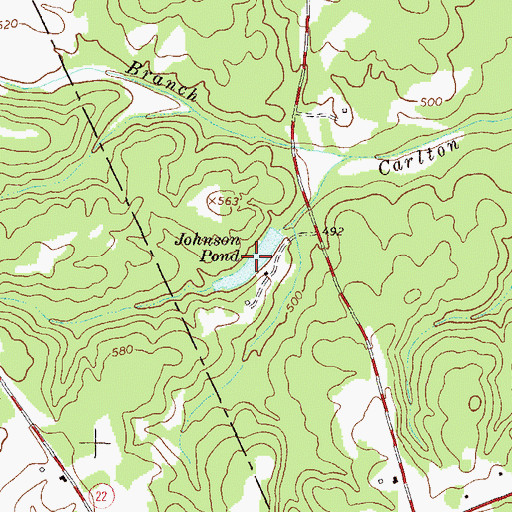 Topographic Map of Johnson Pond, GA