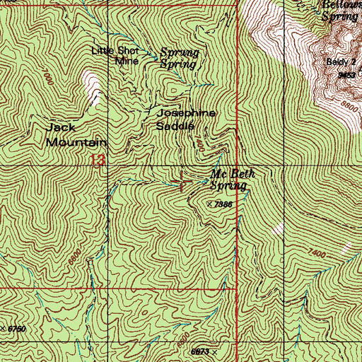 Topographic Map of McBeth Spring, AZ