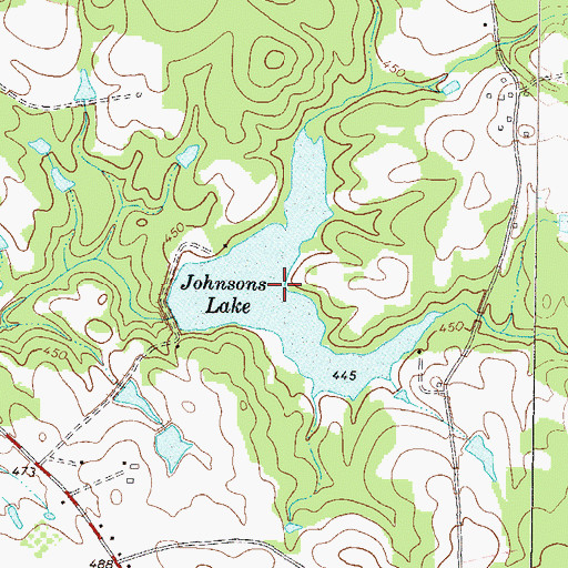 Topographic Map of Johnsons Lake, GA
