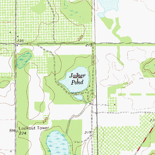 Topographic Map of Joiner Pond, GA