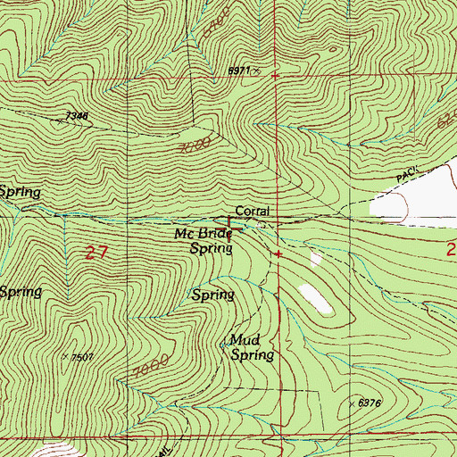 Topographic Map of McBride Spring, AZ