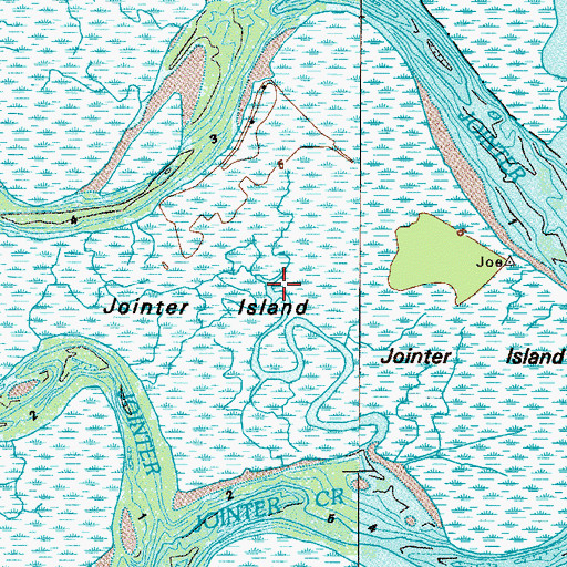 Topographic Map of Jointer Island, GA