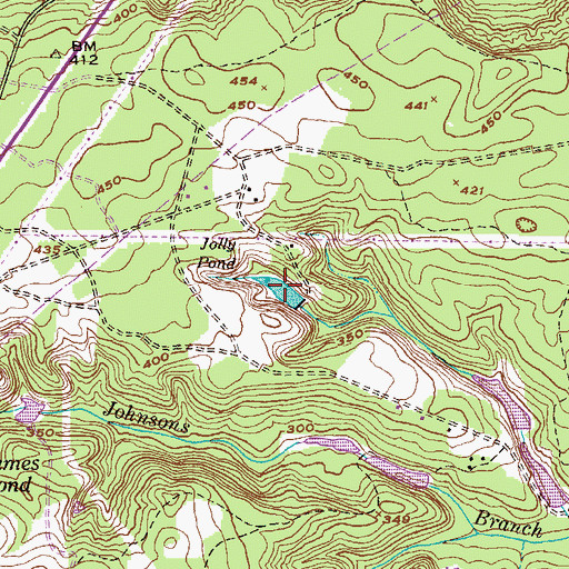 Topographic Map of Jolly Pond, GA