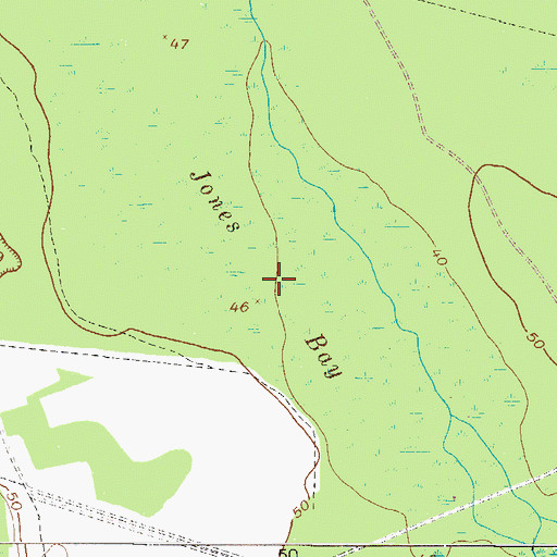 Topographic Map of Jones Bay, GA