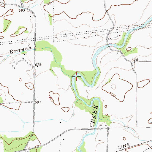 Topographic Map of Jones Branch, GA
