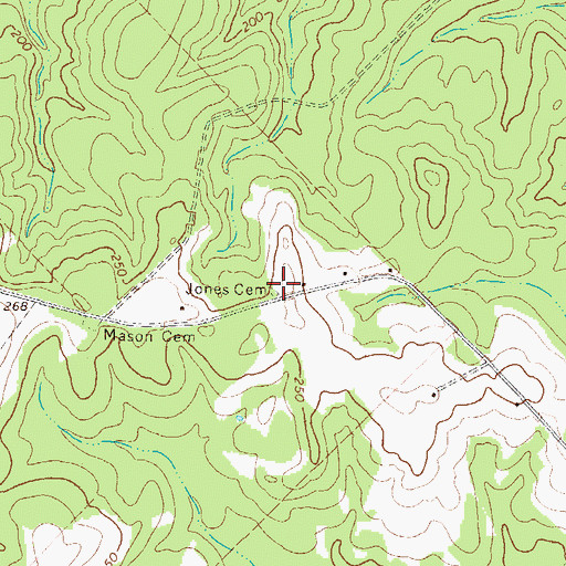 Topographic Map of Jones Cemetery, GA