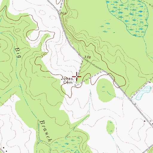 Topographic Map of Jones Cemetery, GA