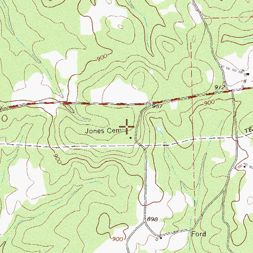 Topographic Map of Jones Cemetery, GA