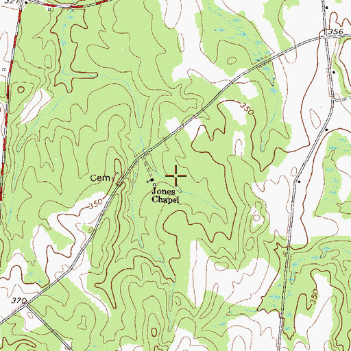 Topographic Map of Jones Chapel, GA