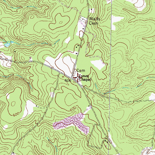 Topographic Map of Jones Chapel, GA