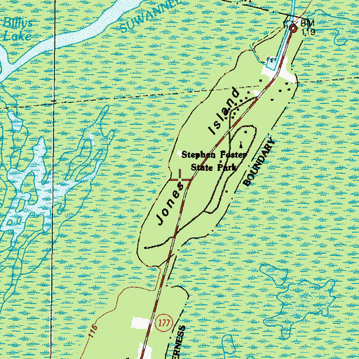 Topographic Map of Jones Island, GA