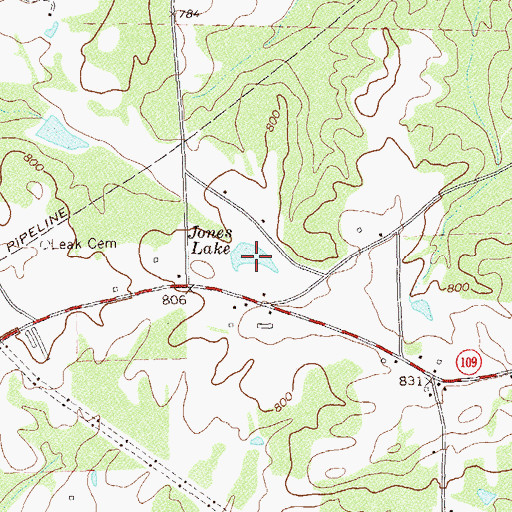 Topographic Map of Jones Lake, GA