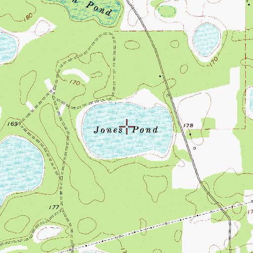 Topographic Map of Jones Pond, GA