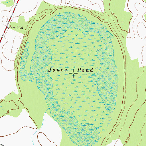 Topographic Map of Jones Pond, GA