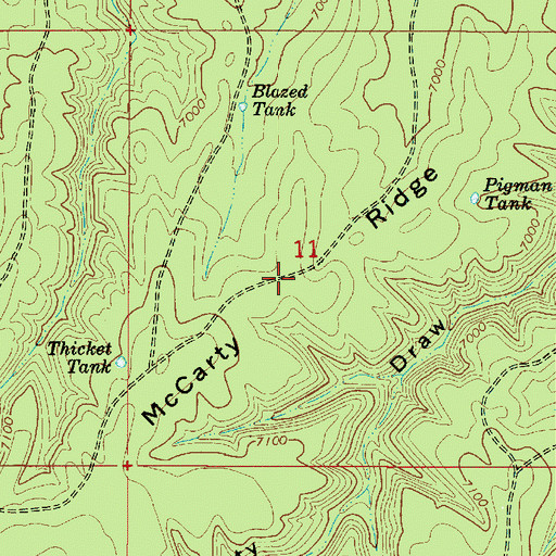 Topographic Map of McCarty Ridge, AZ