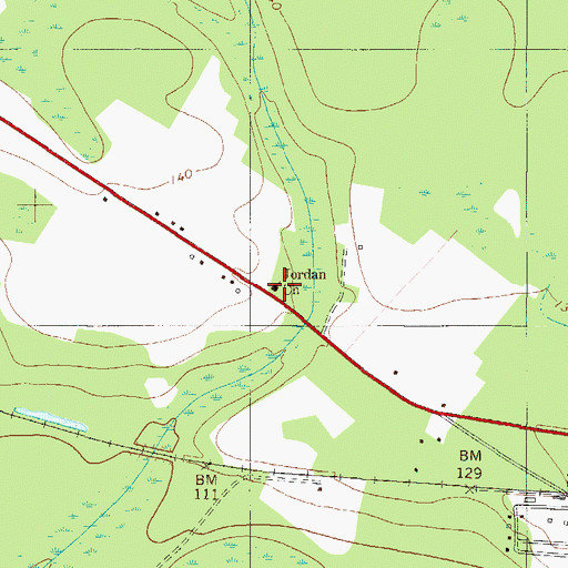 Topographic Map of Jordan Church, GA