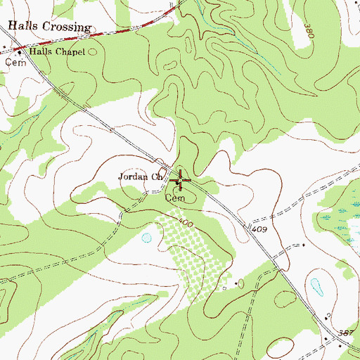 Topographic Map of Jordan Church, GA