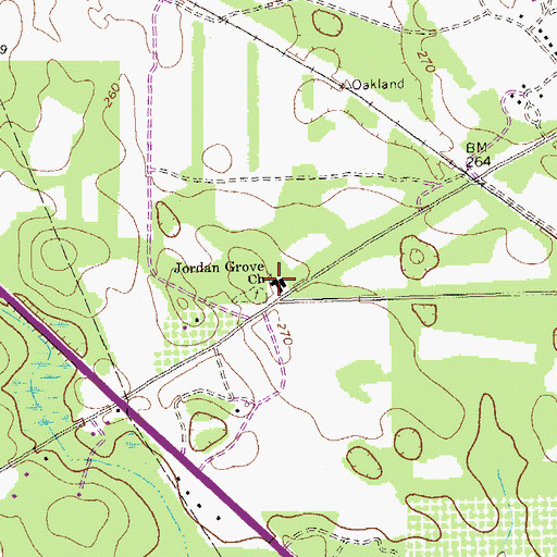 Topographic Map of Jordan Grove Church, GA