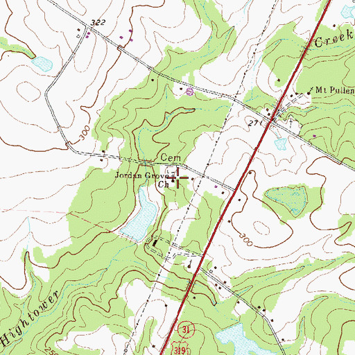 Topographic Map of Jordan Grove Church, GA