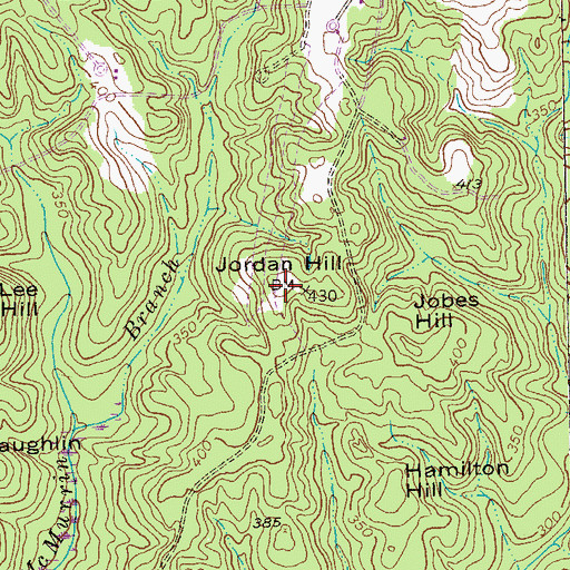 Topographic Map of Jordan Hill, GA