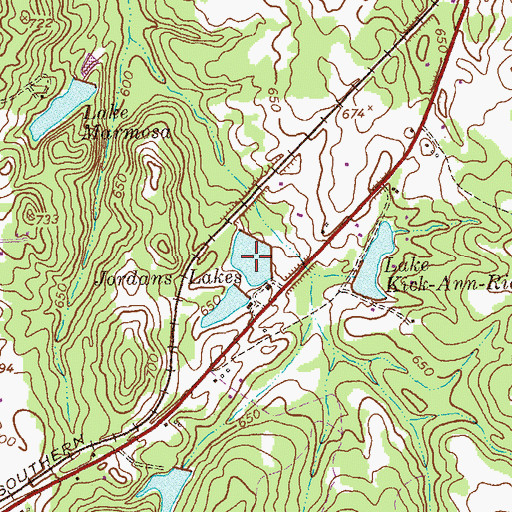 Topographic Map of Jordans Lakes, GA