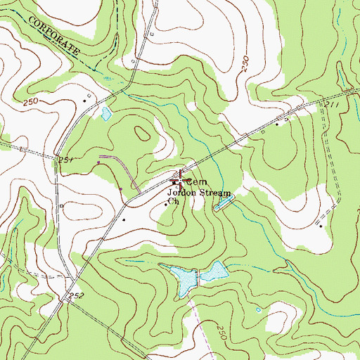 Topographic Map of Jordon Stream Church, GA