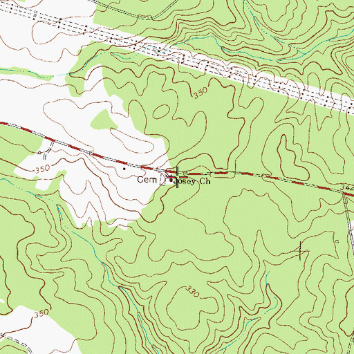 Topographic Map of Josey Church, GA