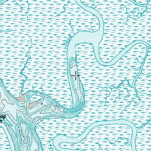 Topographic Map of Jove Creek, GA